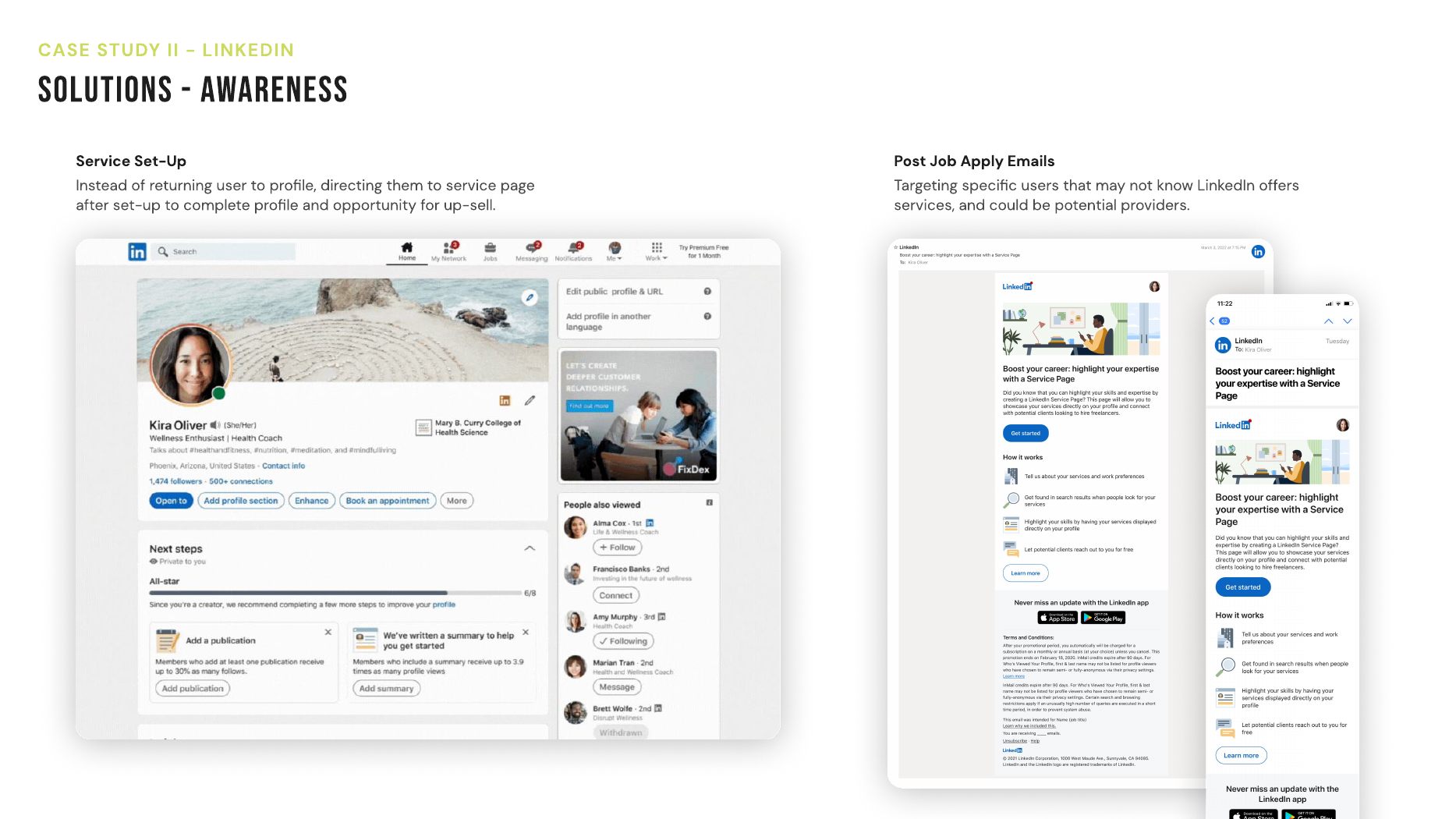 Redesigned service set-up and awareness entry points.